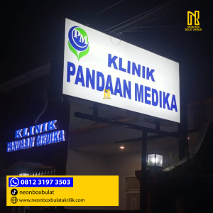 Neon Box Ukuran 100 x 50 cm, Dua Sisi Pakai Tiang