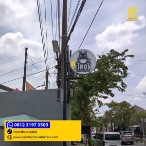 Pembuatan Neonbox Bulat 2 sisi Dengan Tiang web