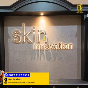 wev Pembuatan Huruf Timbul Stainless Backlight Silver