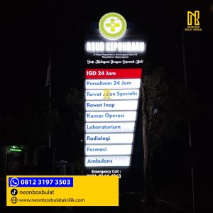 Pembutatan Palang Neonbox RSUD Di Bojonegoro